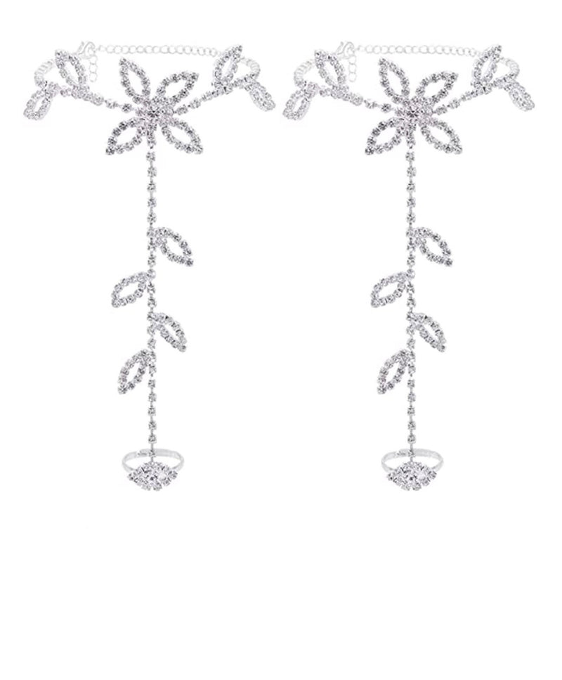 Rhinestone Butterfly  Anklet