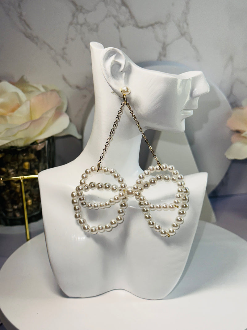 Stunning Pearl Bow Earrings
