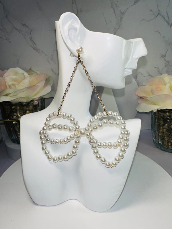Stunning Pearl Bow Earrings