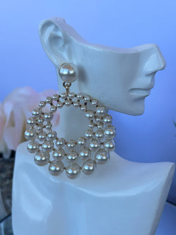 Bohemian Style Alloy Faux Pearl Drop Earrings