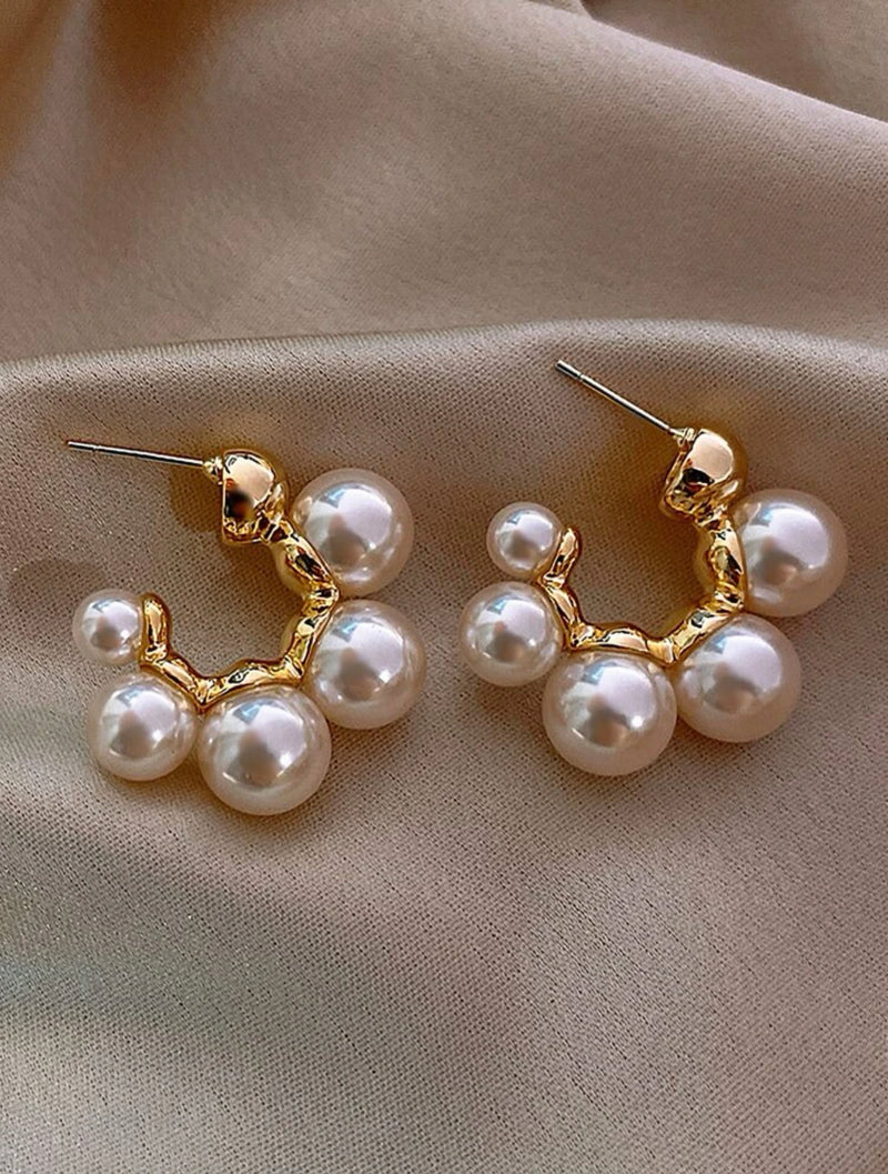 Classic Pearl C- Shaped Earrings
