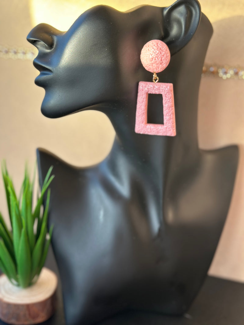 Nancy Textured Geometric Drop Earrings