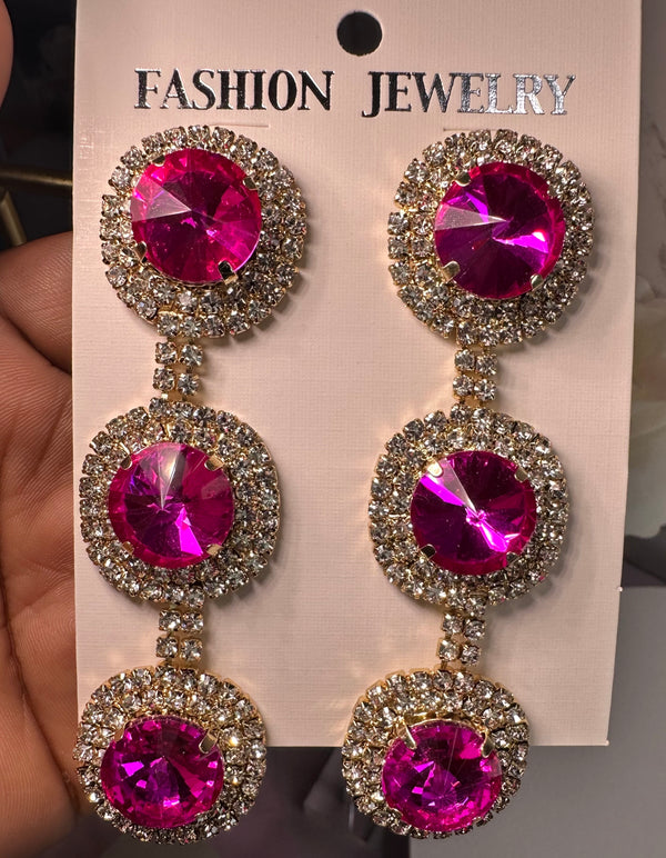 Hot Pink Elegant Earrings