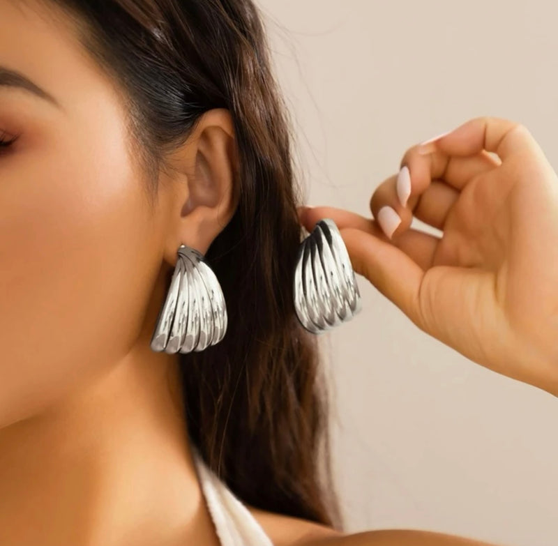 Metallic Shell Ocean Style Earrings - 1pair