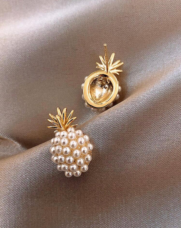 Pineapple Pearl Stud Earrings