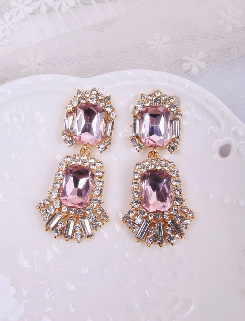Elegant Crystal-Adorned Earrings