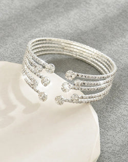 Open End Sparkling Bracelet For Women - 1pc Diamond-set