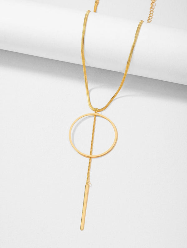 Circle Pendant Set - Necklace & Earrings