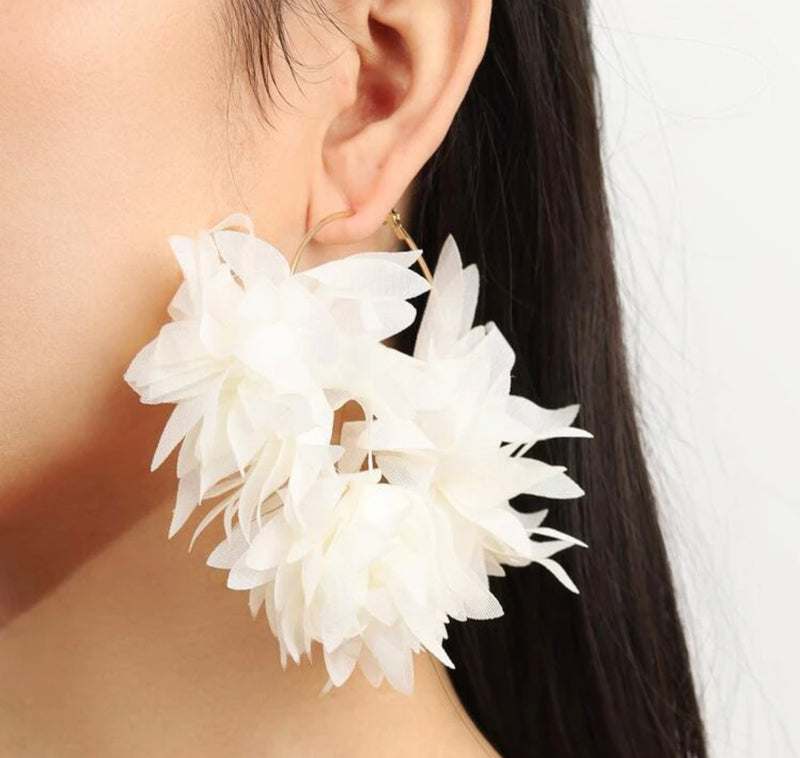 Flower  Hoop Earrings