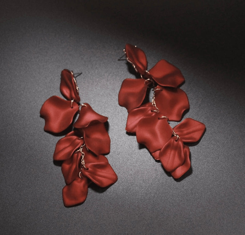 Petal Flower Tassel Dangle Earrings