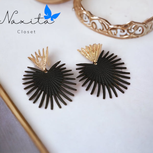 Two-Tone Fan Earrings