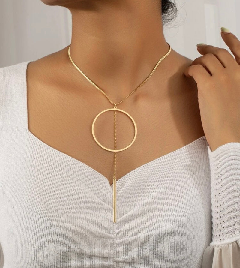 Circle Pendant Set - Necklace & Earrings