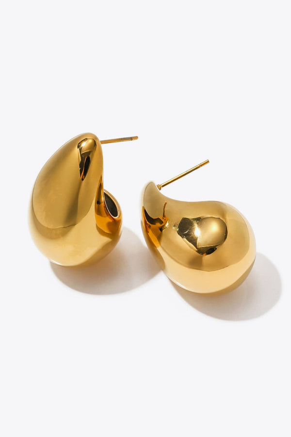 Tear Drop Gold Earrings