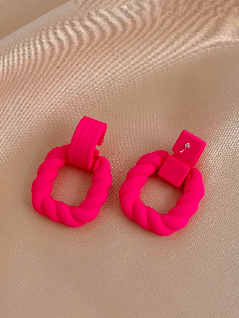 Solid Twist Drop Earrings