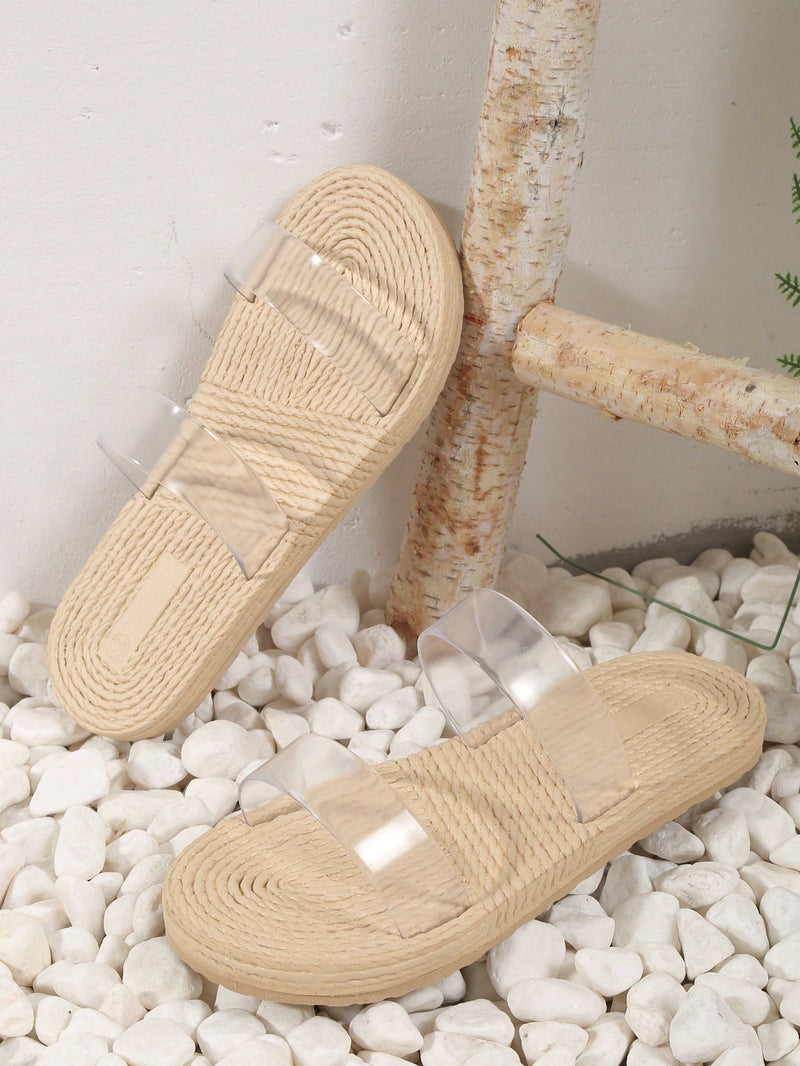 Lightweight Clear Strap Flat Sandals