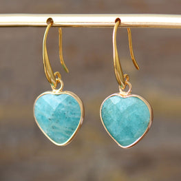 Heart-shaped Stone Earrings