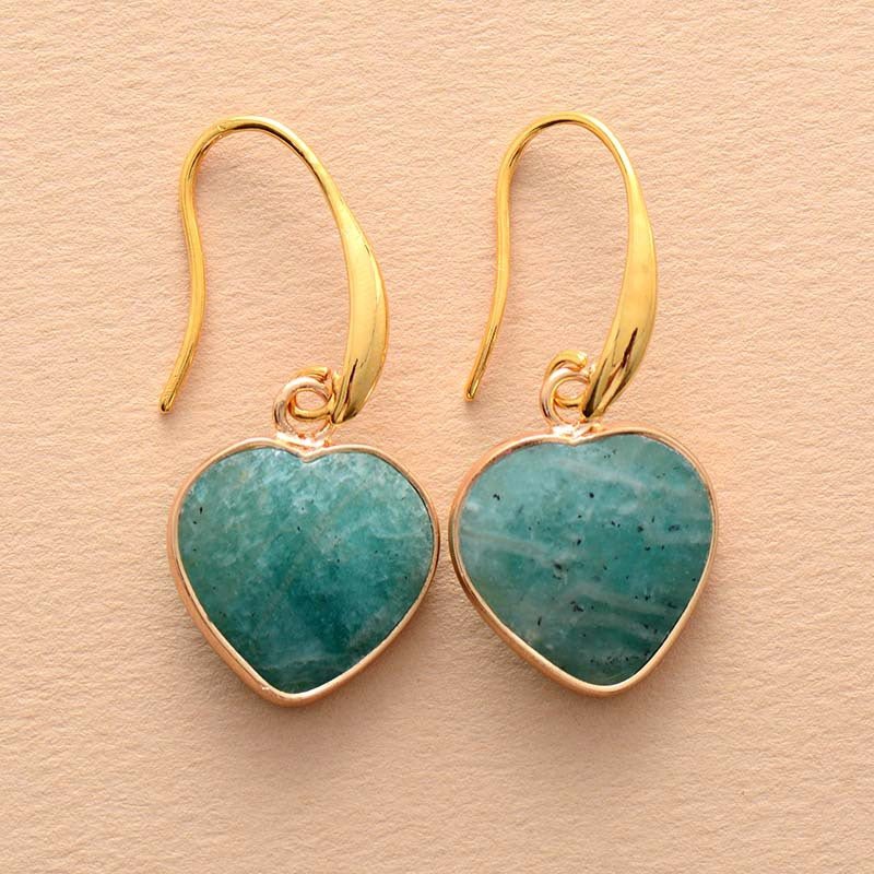 Heart-shaped Stone Earrings