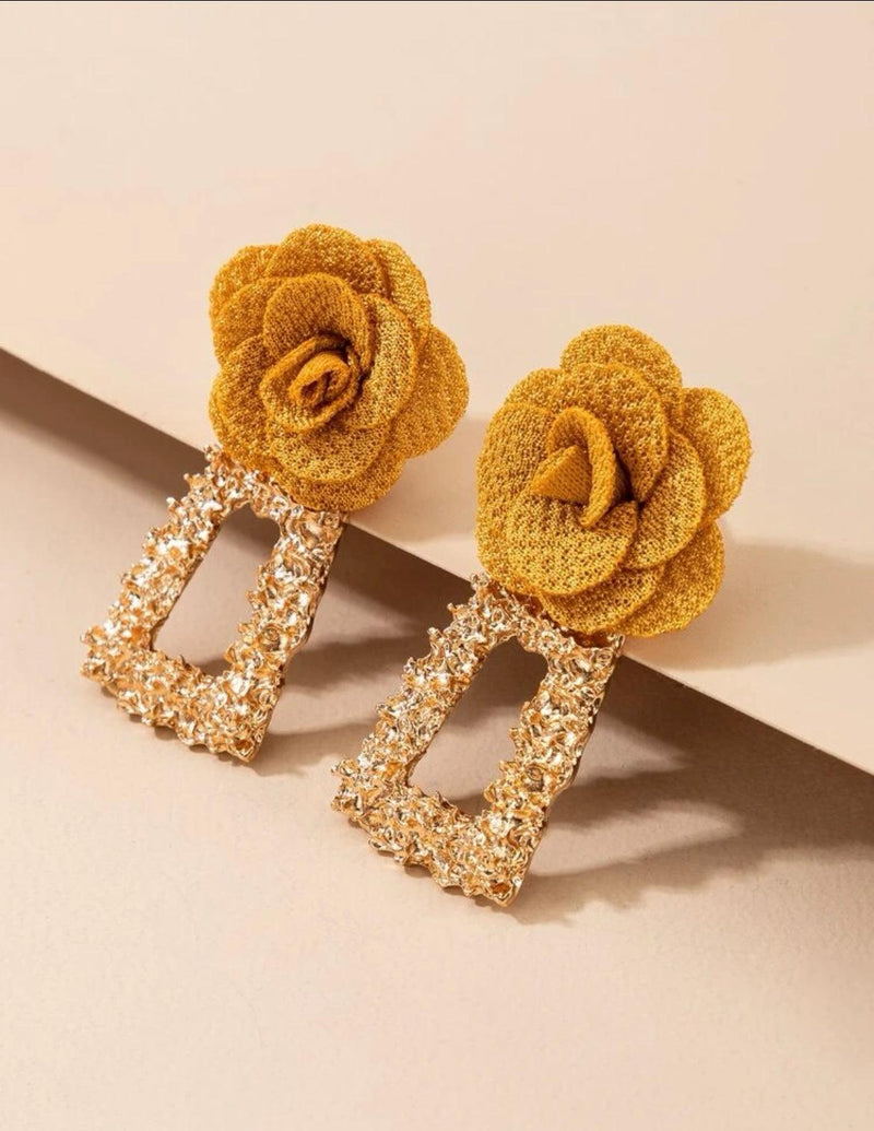 Mustard Flower - Drop Earrings - Naxita Closet