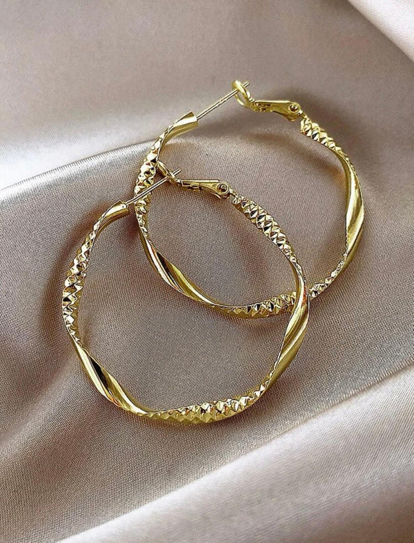 Textured Hoop Earrings. - Naxita Closet