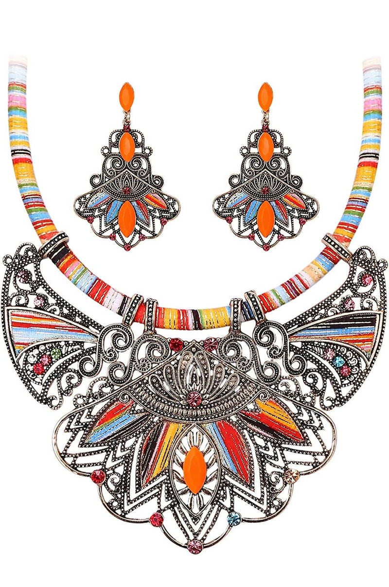 Tribal Bohemian Colorful Beaded Choker Collar Necklace - Naxita Closet