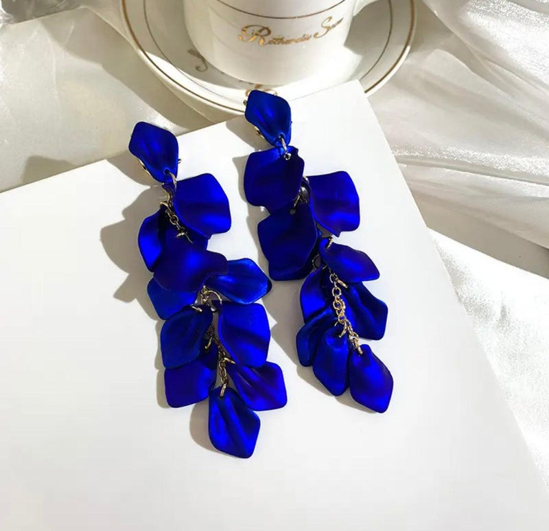 Petal Flower Tassel Dangle Earrings - Naxita Closet