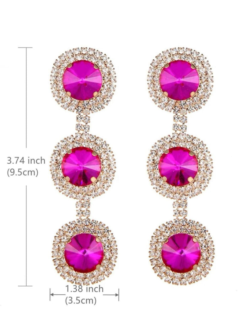 Hot Pink Elegant Earrings - Naxita Closet