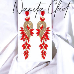 Diamond Leaf Shaped Earrings - Naxita Closet