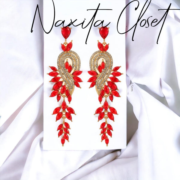 Diamond Leaf Shaped Earrings - Naxita Closet