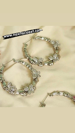 Luxury Crystal Butterfly Bamboo Hoop Earrings - Naxita Closet
