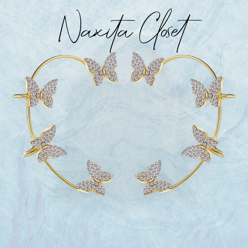 Rhinestone Butterfly Ear Wrap - Naxita Closet
