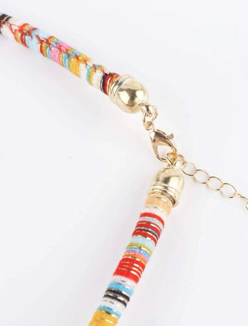 Tribal Bohemian Colorful Beaded Choker Collar Necklace - Naxita Closet