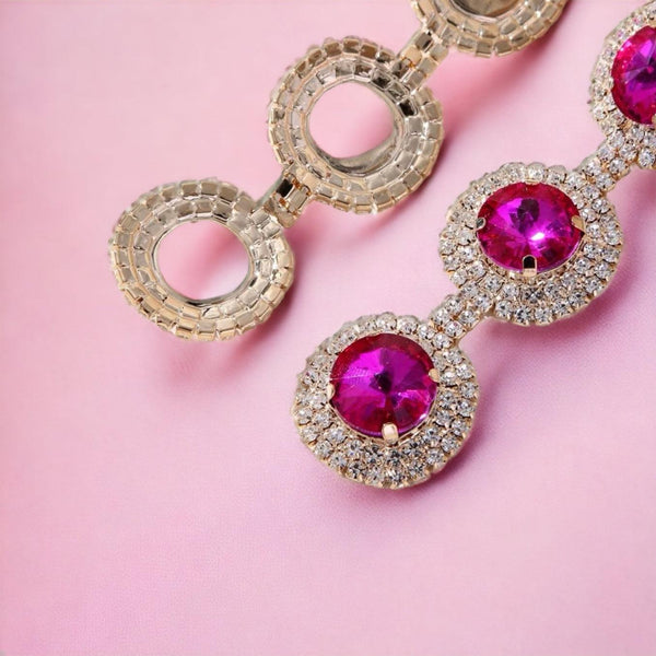 Hot Pink Elegant Earrings - Naxita Closet