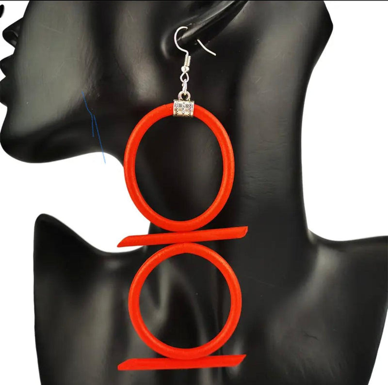 Drop Earrings Designer - - Handmade Rubber Jewelry - Naxita Closet