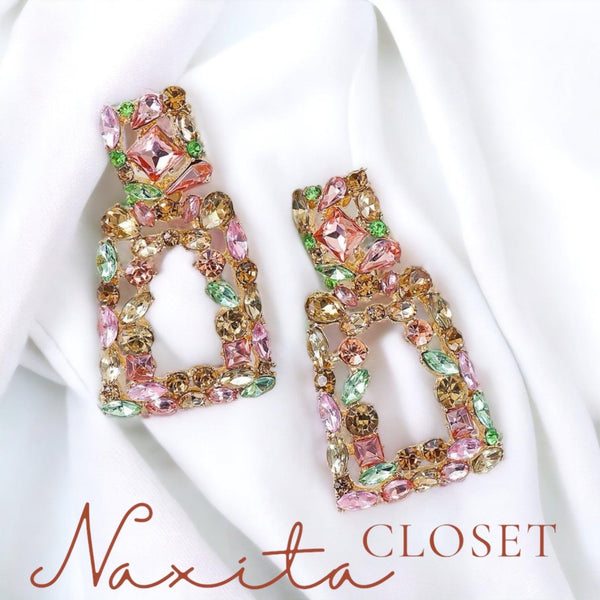 Melissa Rhinestones Drop Earrings - Naxita Closet