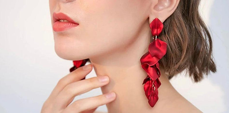 Petal Flower Tassel Dangle Earrings - Naxita Closet