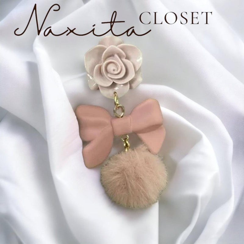 Flower & Bow Drop Earrings - Naxita Closet