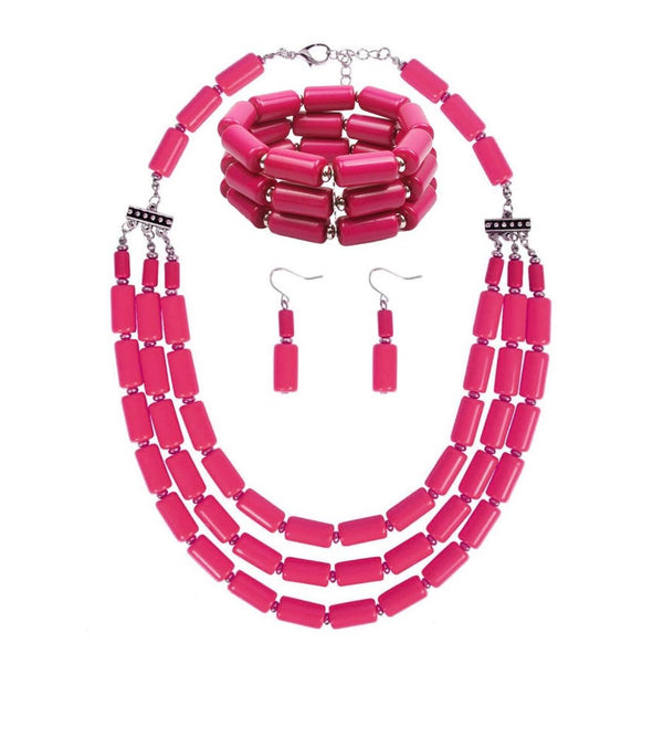 Beautiful Beaded Necklace Set - 3pcs - Naxita Closet
