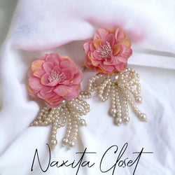 Flower Faux Pearl Drop Earrings - Naxita Closet