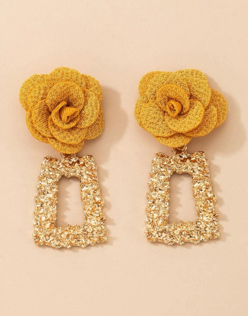 Mustard Flower - Drop Earrings - Naxita Closet