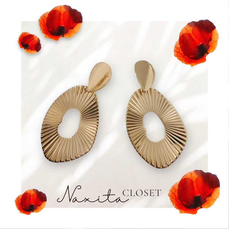 Sun-ray Earrings - Brushed Brass - Naxita Closet