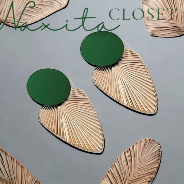 Leafie - Leaf Textured Drop Earrings - Naxita Closet