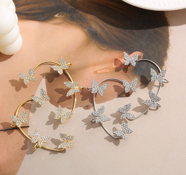 Rhinestone Butterfly Ear Wrap - Naxita Closet