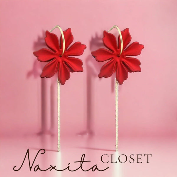 Flower Tassel Earrings - Naxita Closet