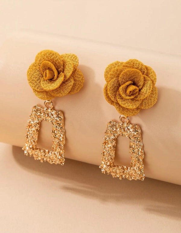 Mustard Flower - Drop Earrings - Naxita Closet