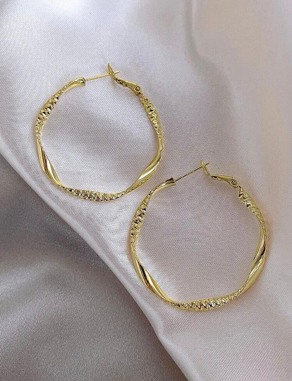 Textured Hoop Earrings. - Naxita Closet